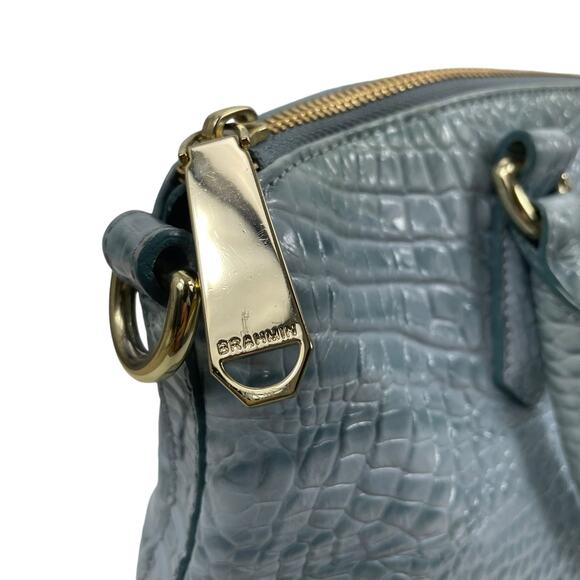 Brahmin Duxbury Satchel Bag Melborne Sky Blue Croc Embossed - Picture 9 of 10